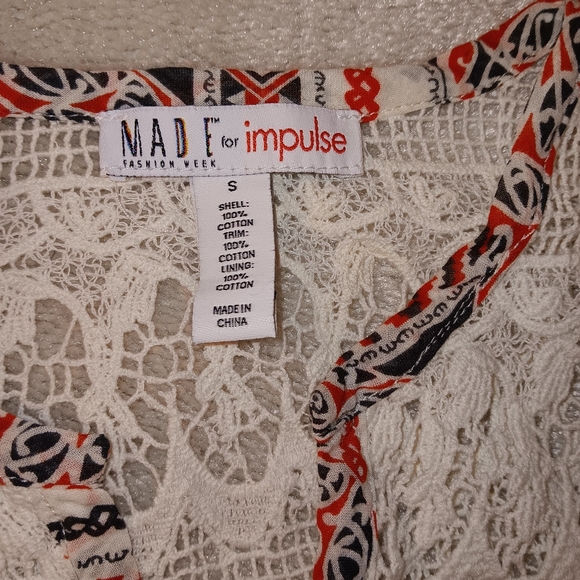 Retro 60’s Geometric Crochet Sleeveless Mini Dress – Red & Black Patterned Tunic - Picture 5 of 12